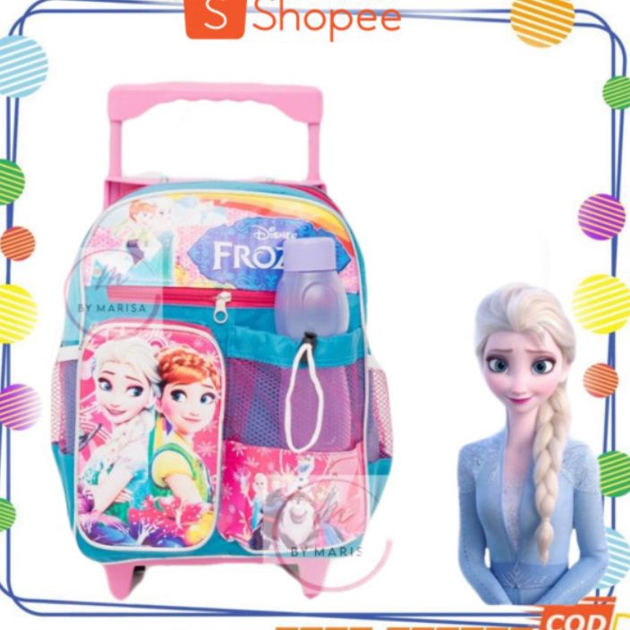 ✵Diskon..✵ PROMO Tas Troli Roda Dorong Anak TK Perempuan Karakter Frozen