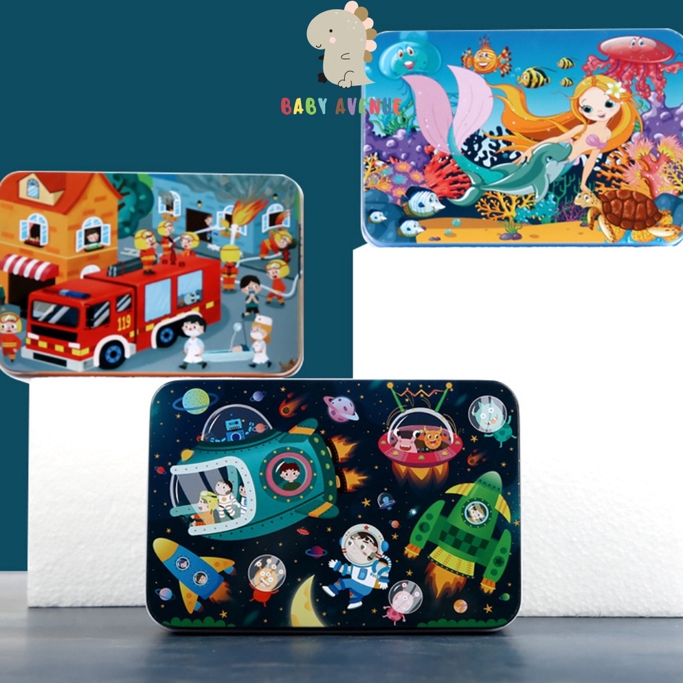 BEST SELLER Jigsaw Puzzle Edukasi / Puzzle Kaleng 100pcs / 100pcs Wooden Jigsaw Puzzle Tin