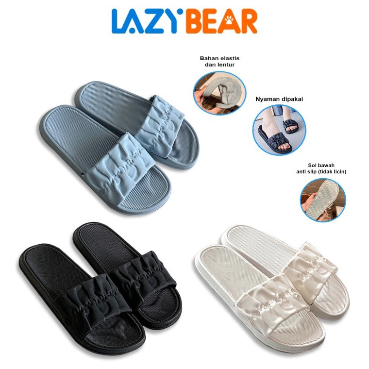 Terbaik Lazy Bear Balance Sandal Slop Wanita /Sendal Jelly Serut / Karet Jelly Import Sendal / Kokop