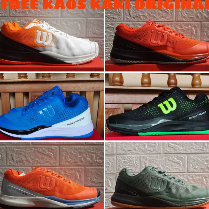 Star Seller Sepatu TENNIS WILSON RUSH PRO 3.0 ORIGINAL BNIB FREE KAOSKAKI / Sepatu Olahraga Running 