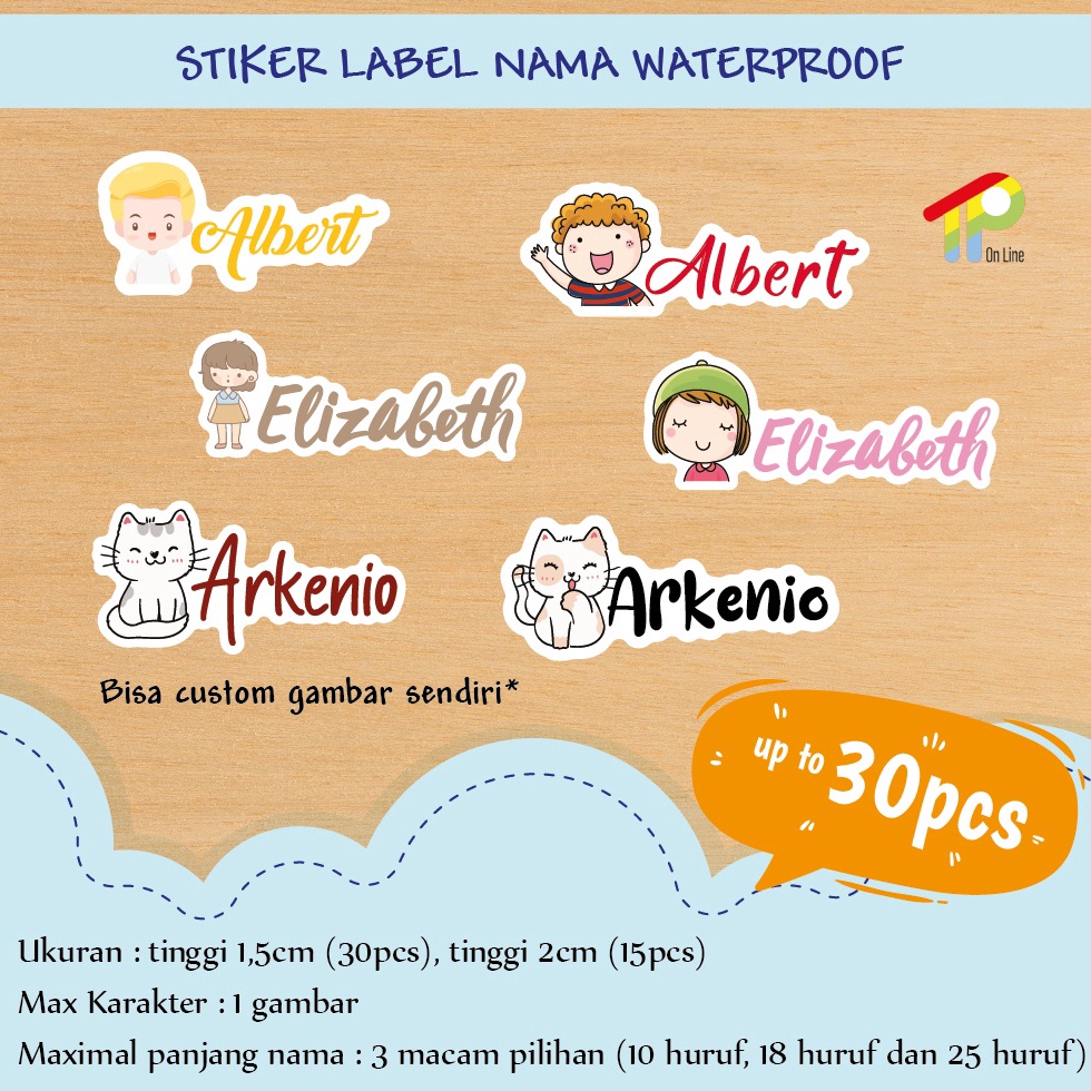 

➽Murah NMR8U STIKER LABEL NAMA ANAK WATERPROOF MURAH CUSTOM T78 ➮Buruan Beli