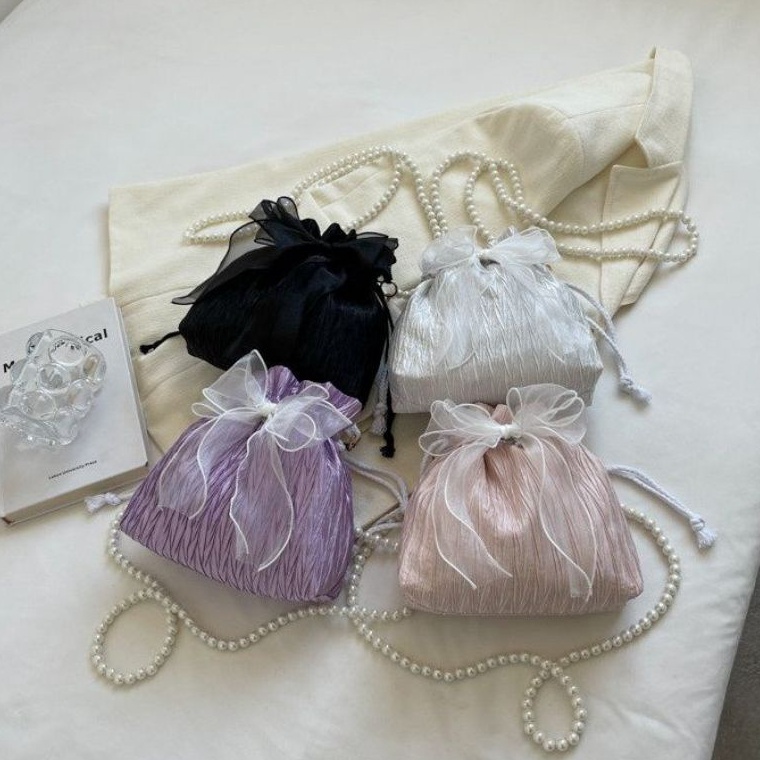 MENARIK TAS SERUT PITA KOREA/ TAS SERUT MUTIARA PITA/ TAS SERUT SELEMPANG MUTIARA