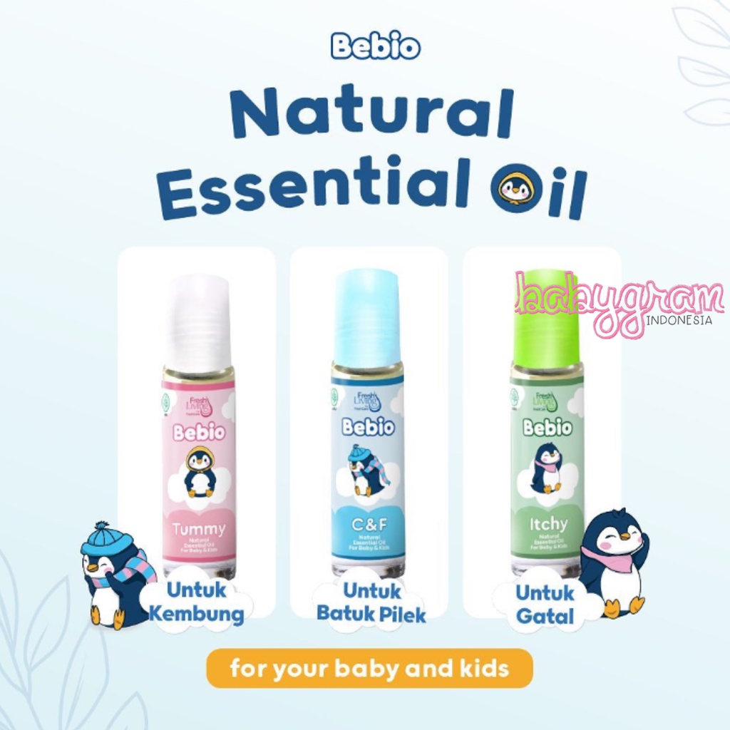 Model Baru FreshLiving Bebio By Fresh Care Essential Oil 9ml Flu Pilek Batuk Gatal Perut Kembung Bay