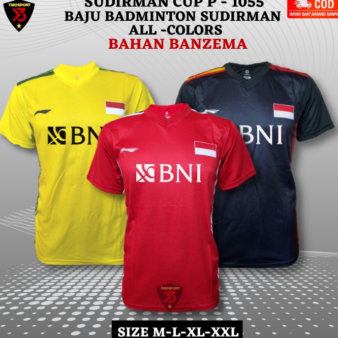 Stok Terbatas KAOS BADMINTON L-CHAMP BNI/BAJU BULUTANGKIS/JERSEY BADMINTON/KAOS BULUTANGKIS