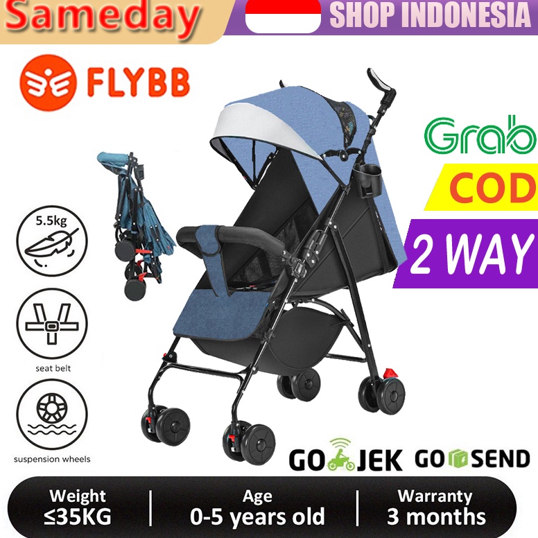 Terbaru FLYBB Kereta Dorong Bayi Stroler Bayi Lipat Travelling Sepeda Bayi Stroller Duduk