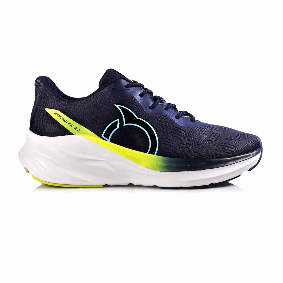 Best Seller Ortuseight Sepatu Running Hyperglide 2.0 Navy Cyan Lemon White