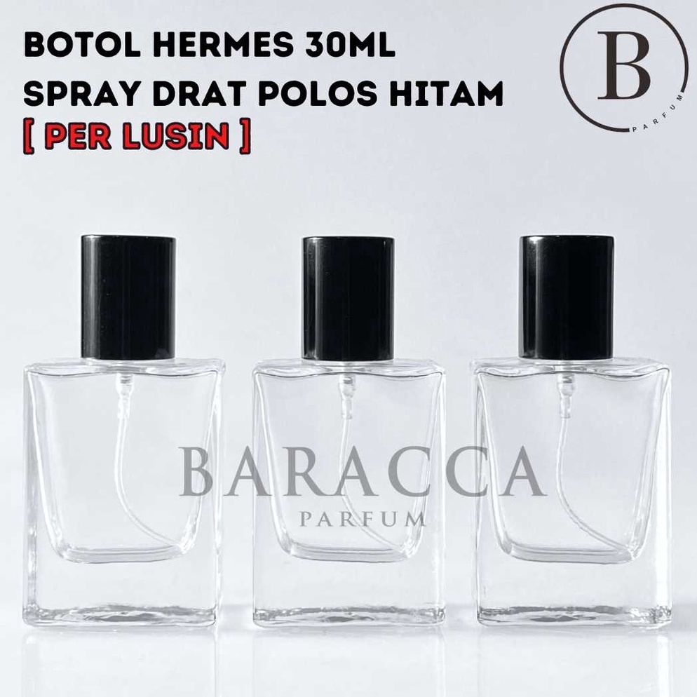 STOK TERBATAS Botol Parfum Hermes 30ML Drat Hitam - Botol Parfum Kosong Hermes - Botol Hermes 30ML
