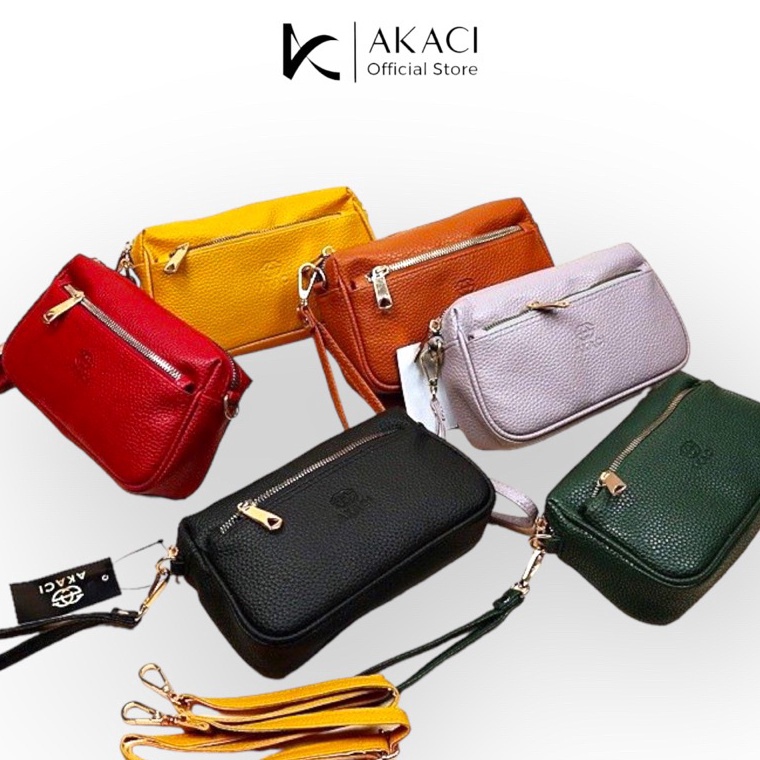 TERBAIK Akaci Original Acc Premium Tas wanita Selempang HP Dompet Clutch Pouch AK 01-0370 mango