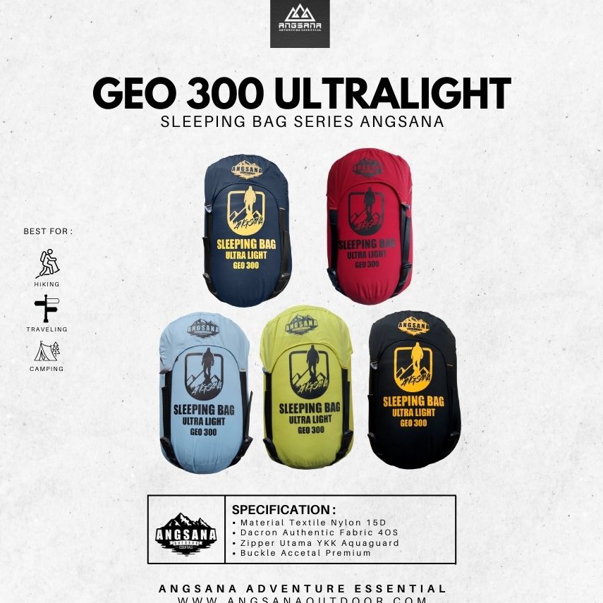 TERBAIK Sleeping Bag Ultralight Angsana seri GEO 300
