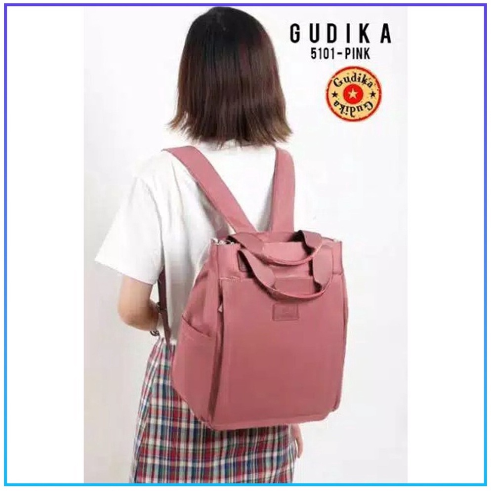 MURAH GUDIKA 5101 - Tas Ransel Laptop Wanita Kekinian Import Original Terbaru Bahan Nilon Waterproof