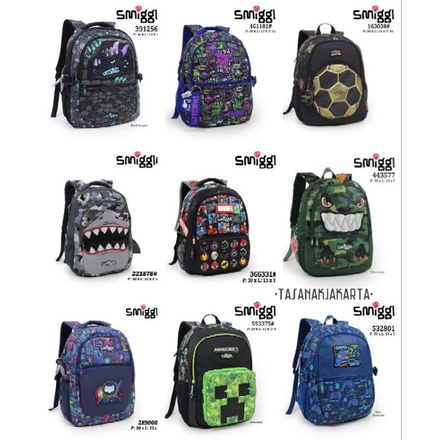 Langsung Kirim Tas ransel Smiggle anak cowo ukuran SD / Tas Ransel Smiggle For Boys / Smiggle Bag fo