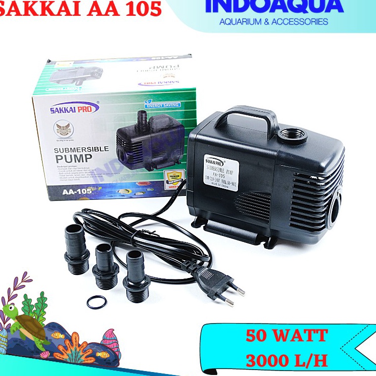 MENARIK Pompa Celup Kolam Pompa Aquarium Besar Pompa Hidroponik Sakai Pro AA 105 3000 L/H