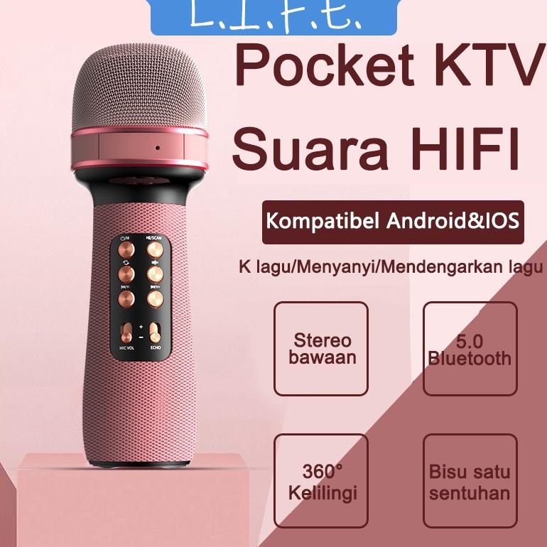 Bayar ditempat [COD]WS898 Mic Karaoke Wireless Microphone  Mikrofon Wireless Bluetooth Karaoke Playe
