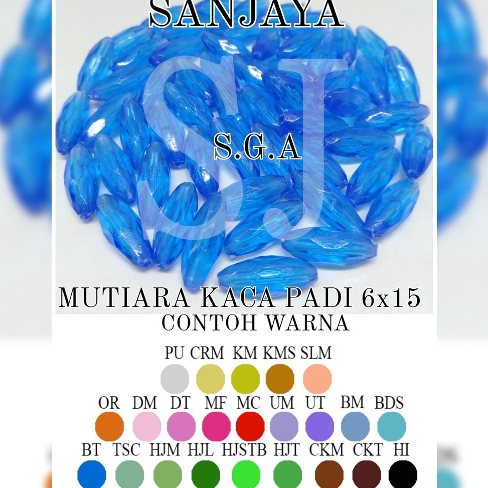 SALE TERBATAS MANIK KACA / MOTE KACA / MANIK PADI / MOTE PADI / MOTE KACA PADI SEGI / MUTIARA KACA P
