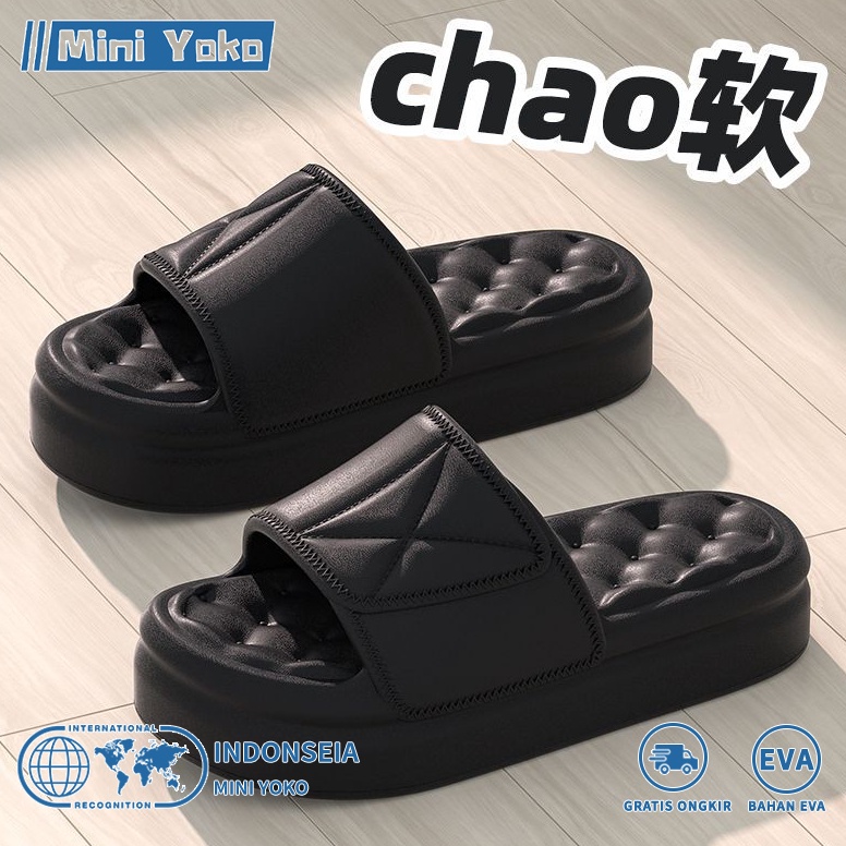 Tren Terbaru Mini Yoko Sendal Wanita Terbaru import Jelly Karet Sandal Slop Flat Rumahan Empuk Elast