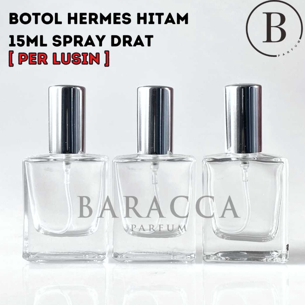 HARGA BERSAHABAT Botol Parfum Hermes 15ML Drat Tutup Silver - Botol Parfum Kosong Hermes - Botol Par