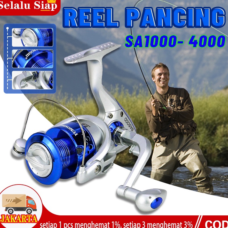 Tren Terbaru Reel Pancing YUMOSHI SA1000 SA2000 SA3000 SA4000 SA5000 SA6000 SA7000 12 Ball Bearing S