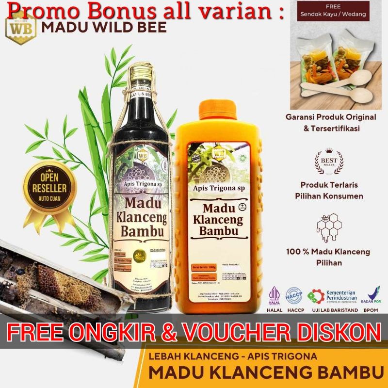 

Madu Asli Murni Klanceng Bambu, Lebah Hutan Apis Trigona untuk stroke ginjal maag kronis By Wild Bee