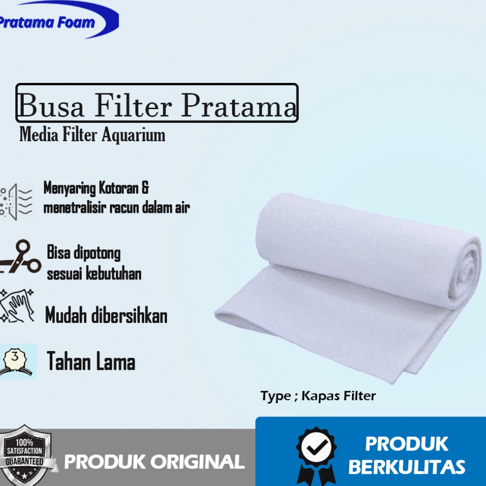 TERBAIK Busa Kapas Filter 1m X1m Saringan Filter Air Kolam Ikan Koi - Aquarium Ikan Hias
