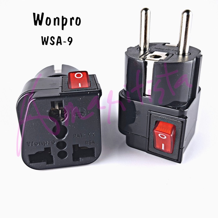 Steker Arde Over / Adapter Universal Wonpro + Saklar On/Off Original
