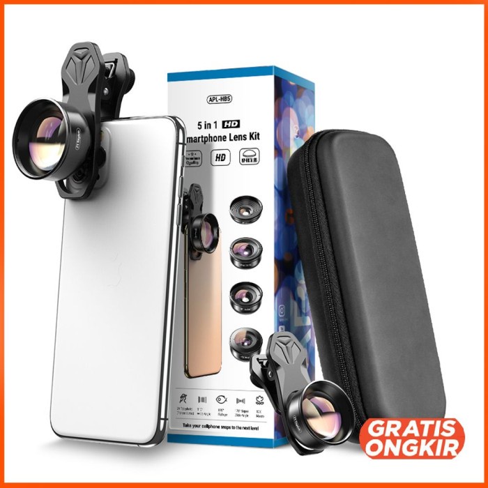 Terlaris Lensa Kamera Smartphone Apexel Universal Clip 5 In 1 Apl-Hb5