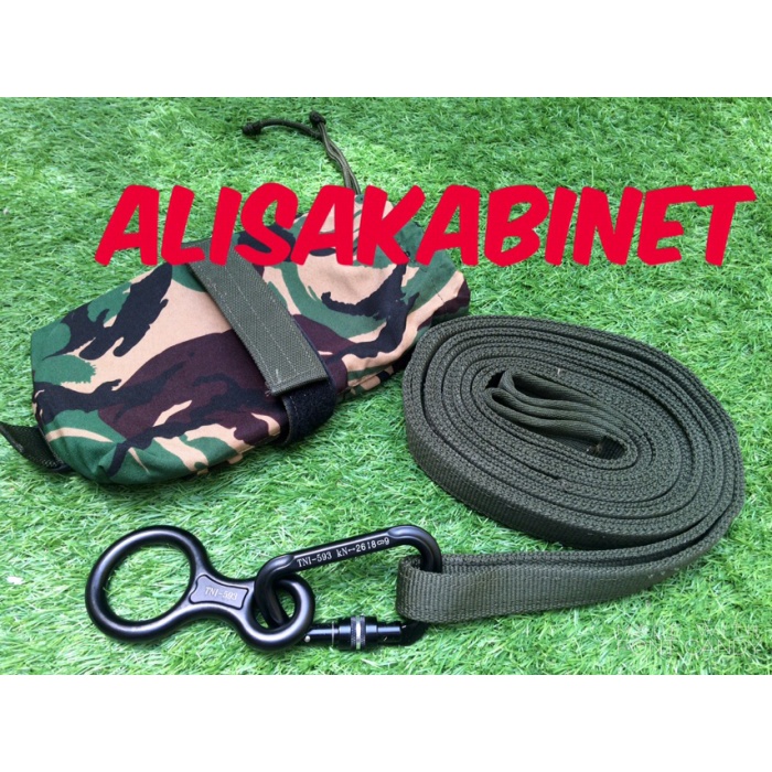 Terlaris Alat Climbing 1 Set Webbing+Figure8+Carabiner Jatah Tni