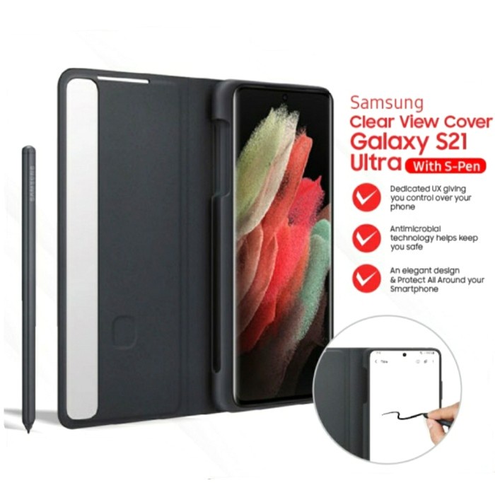 Terlaris Original Smart Clear View Cover S Pen Case Samsung Galaxy S21 Ultra 5G