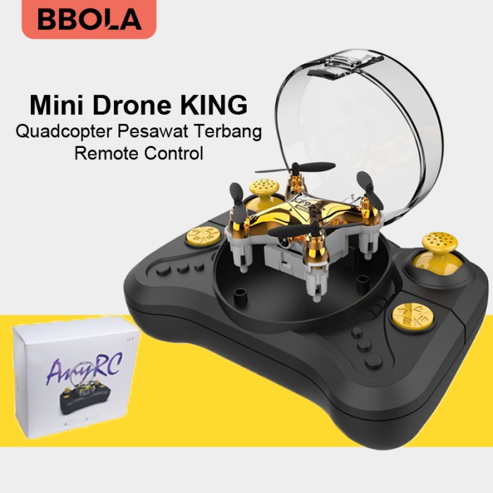 Bestseller Mini Drone Pemula Remote Control Mainan Pesawat Terbang Super King Qua - King Drone Emas