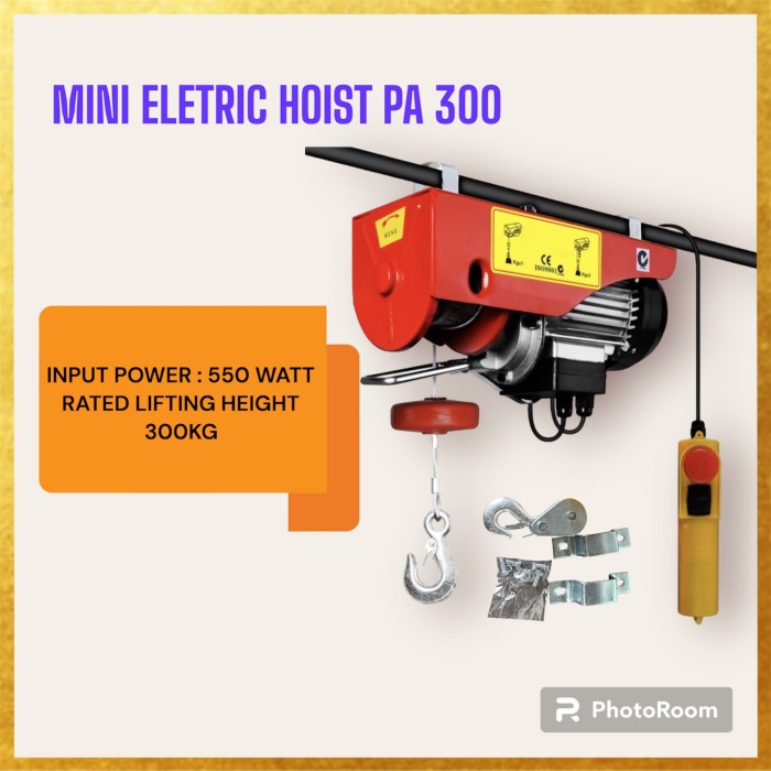 Terlaris Mini Electric Hoist Wire 300Kg Hoist Katrol Pa 300