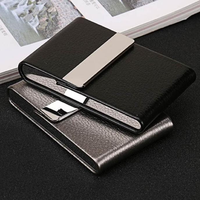 

Elegant Name Card Case Magnetic Flip Kotak Kartu Nama Kulit Holder
