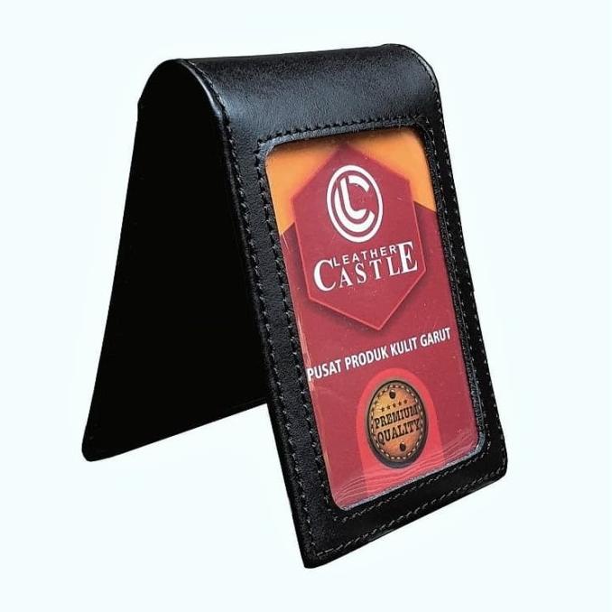 

Name Tag Id Card Holder Kulit Magnet Karyawan Pegawai Hitam