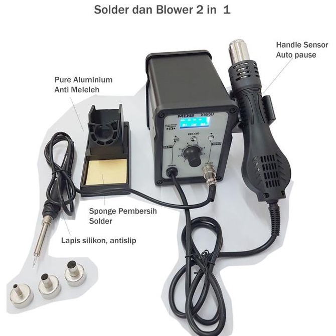 SALE MDB 8586D Blower dan Solder station 2 in 1, solder uap panas Termurah