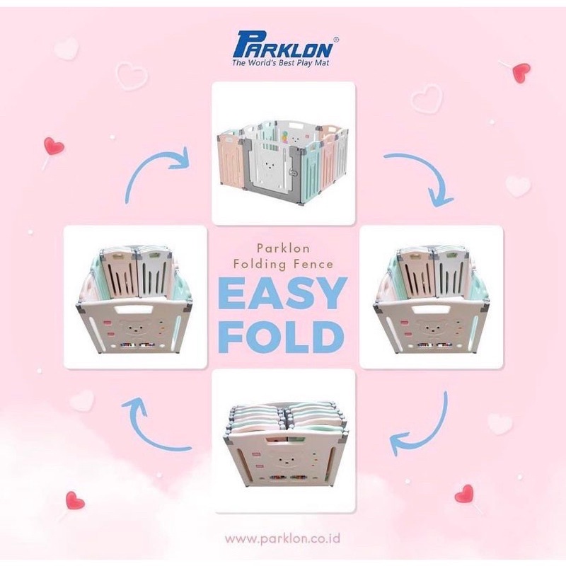X9T SEWA MAINAN PERLENGKAPAN BAYI, PAGAR PEMBATAS PARKLON FOLDING FENCE MIX COLOUR (12+2) JH2