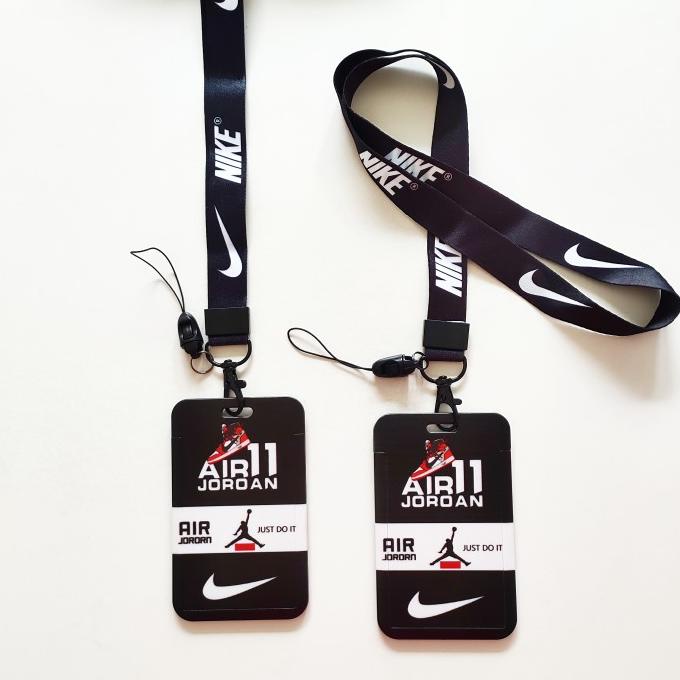 

ID Card Holder Name Tag Lanyard / Kalung Kartu Black White Nike AJ 2