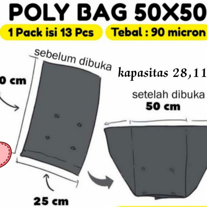 Terlaris Polybag Tanaman Tebal 50X50Cm 500Gram Polybag Hitam Besar