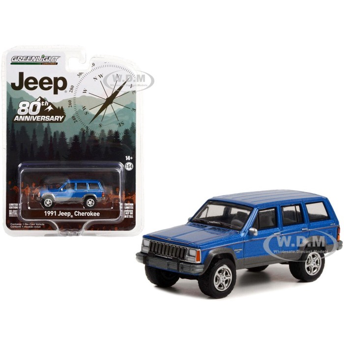 DISKON SPESIAL 28100-D GREENLIGHT 1991 JEEP CHEROKEE BLUE 80TH ANNIVERSARY EDITION TERMURAH