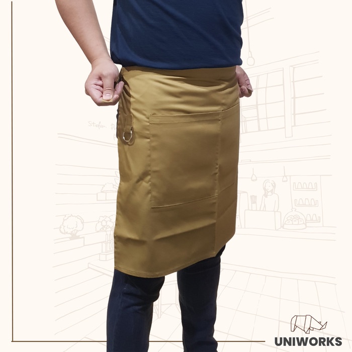 Limited Apron Pendek Celemek Pinggang Barista By Uniworks Hemat