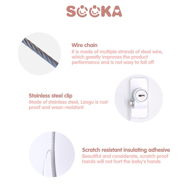 M1P SOOKA KUNCI PENGAMAN LEMARI / LACI / PINTU / KULKAS ANTI JATUH UNTUK MELINDUNGI BAYI / ANAK