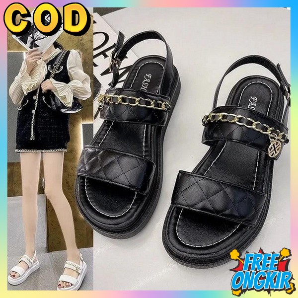 Wadges Import Premium Wijes Sendal Hak Tinggi Wejes Wanita Dewasa Wedhes Model Terbaru 2023 Wedges F