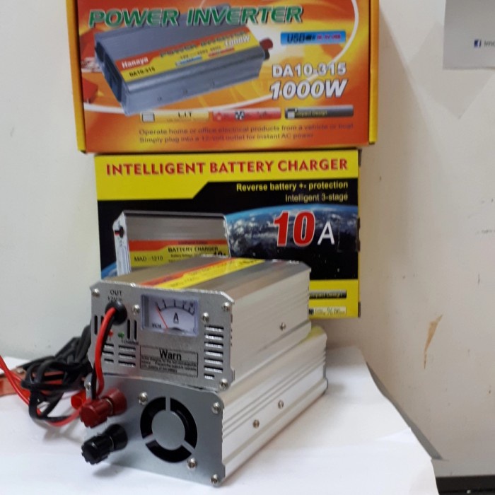 Paket Power Inverter 1000 Watt + Charger Aki Ussat 10A