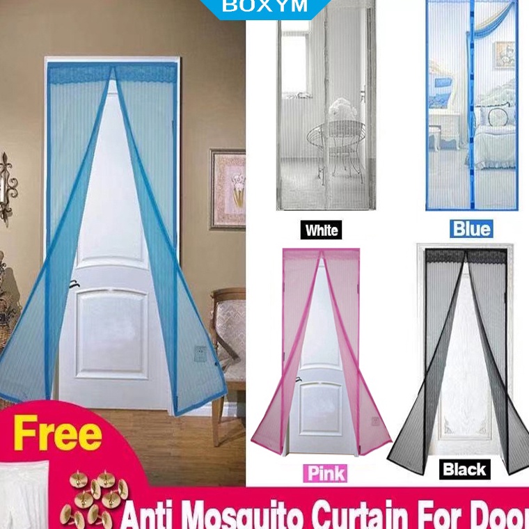 _ Tirai Pintu Magnet Kawat Nyamuk Magic Net Polos Coklat/Pink/Putih/Hitam/Biru h Kualitas Premium ★★