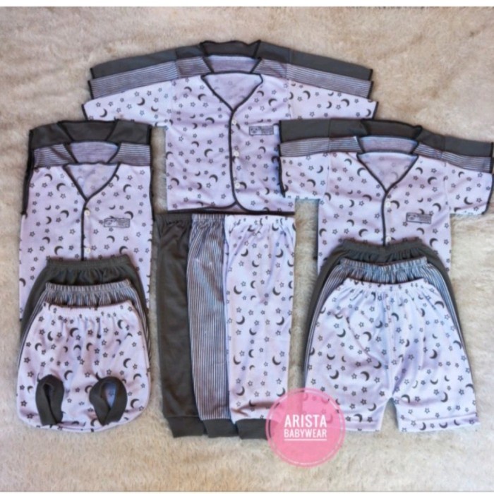 baju bayi 18 PCS Setelan Baju Bayi Baru Lahir - Paket lahiran - Abu-abu(M7R5) baju bayibaju bayi new