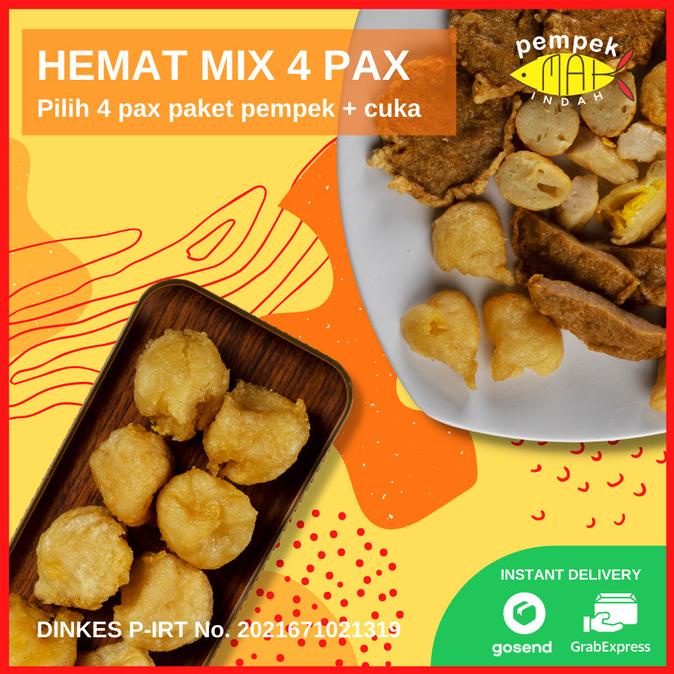 

PEMPEK EMAK INDAH - PEMPEK PALEMBANG ASLI IKAN TENGGIRI - Paket 4 Pax