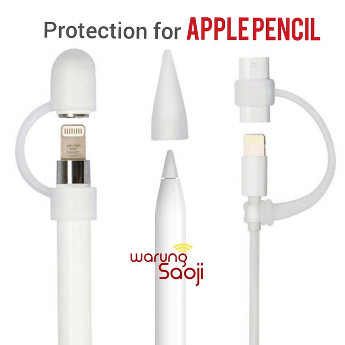 

Terlaris Protection 4 Apple Pencil : Nib Cover, Cap Holder & Antilost Light Cbl