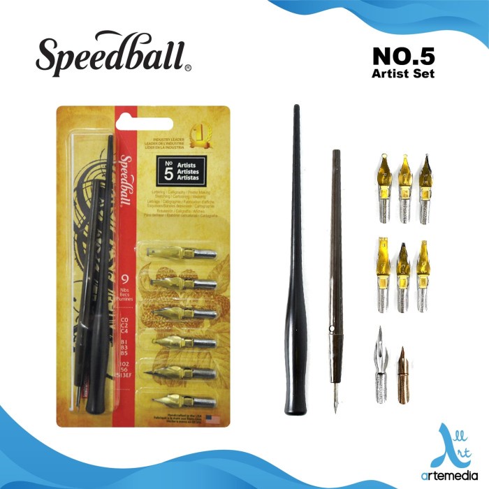 

Terlaris Pena Kaligrafi Speedball No.5 Artist Calligraphy Nib And Penholder Set