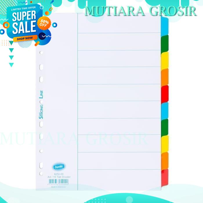 

DIVIDER / PEMBATAS BANTEX 6250 A4 ( 10 PAGES) !!