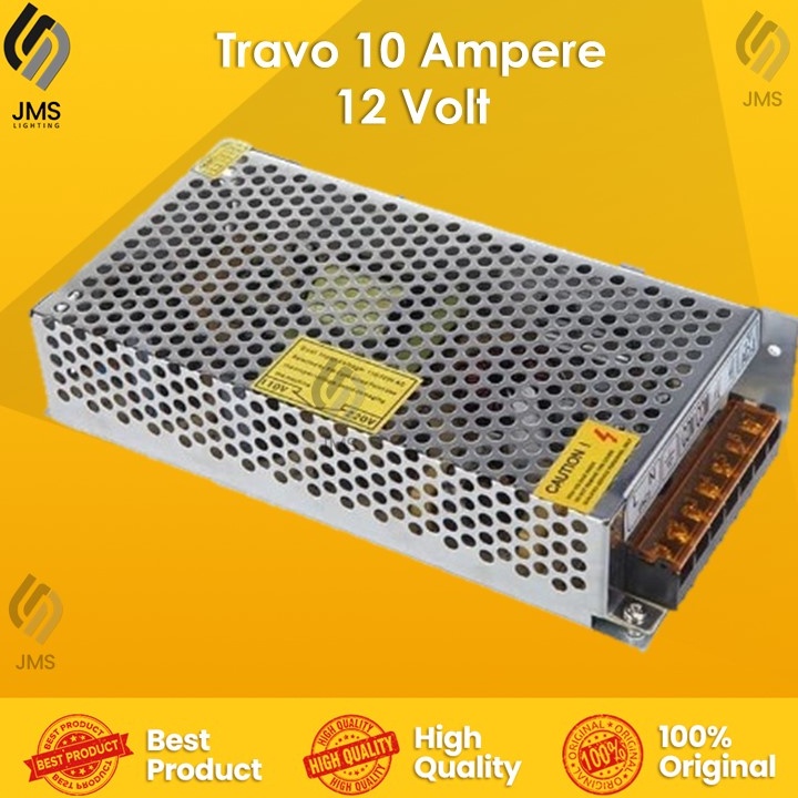 Terlaris TRAVO 10A 12V 10 AMPERE AMPER LED STRIP POWER SUPPLY 12 V ADAPTOR TRAFO 12 VOLT 10 A CCTV
