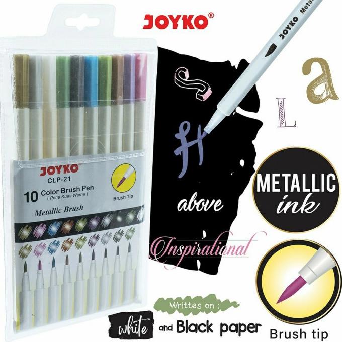 

JOYKO CLP 21 METALLIC BRUSH PEN SPIDOL KALIGRAFI KILAP METALIK