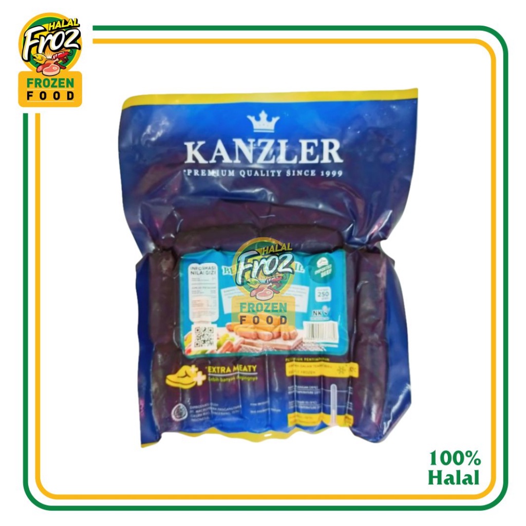 

Sosis Premium Beef Cocktail Kanzler 18 pcs 250 gram HFPRS