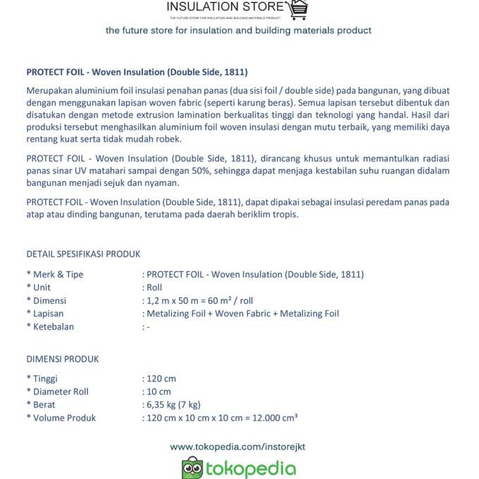 Metalizing Foil Aluminium Foil Woven Double Side / Peredam Panas Atap